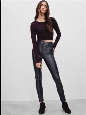 Wilfred Black Faux Leather Pants
